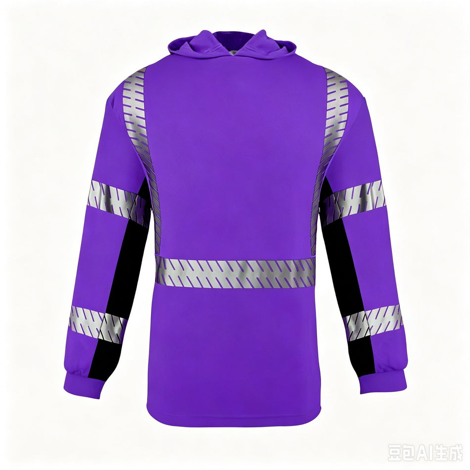 SMASYS Long-sleeve Safety Hoodie with Silver Slanted Carving Reflective Tape SMASYS Store