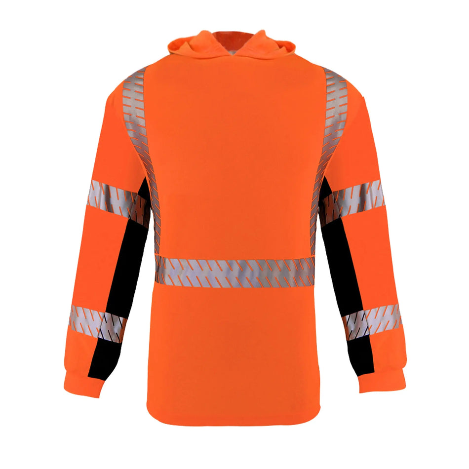 SMASYS Long-sleeve Safety Hoodie with Silver Slanted Carving Reflective Tape SMASYS Store
