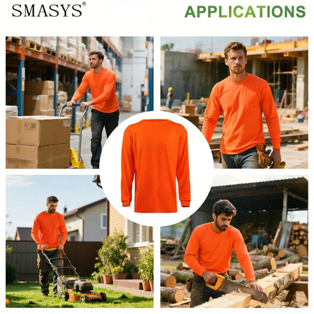 SMASYS Hi-Vis Safety Shirts, Long Sleeve Sweatshirts SMASYS Store
