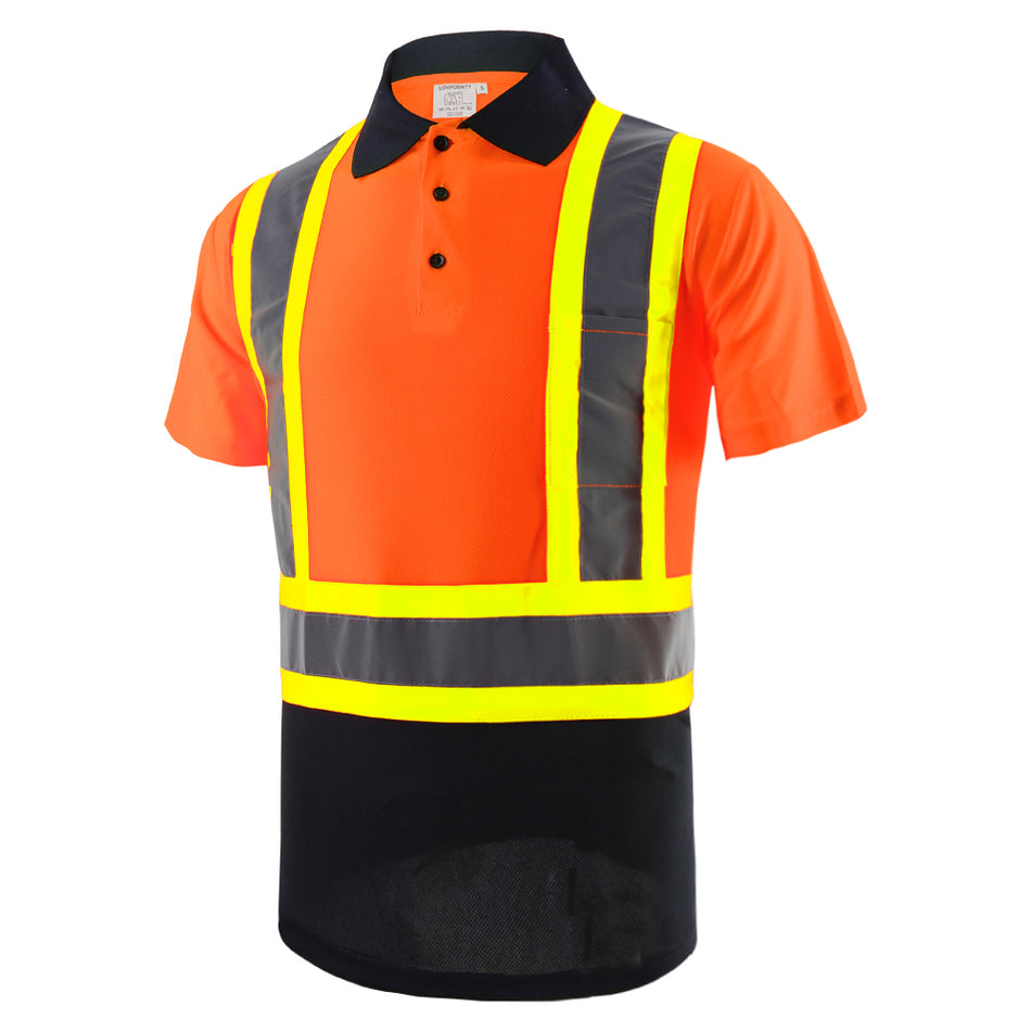 SMASYS Reflective Workwear Short Sleeve High Vis Safety Polo Shirts