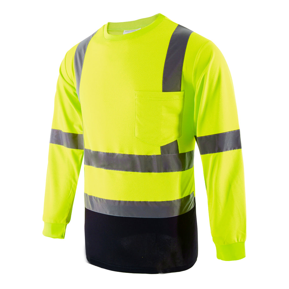 SMASYS Hi Vis Class 2 Reflective Safety Shirts, Long Sleeve with Chest Pocket