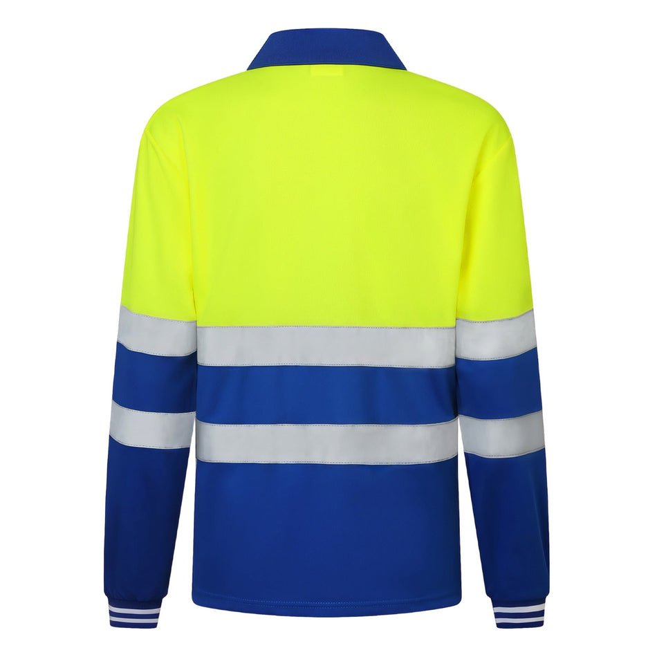 SMASYS Contrast Polo Safety Shirt, Hi Vis Reflective Shirt