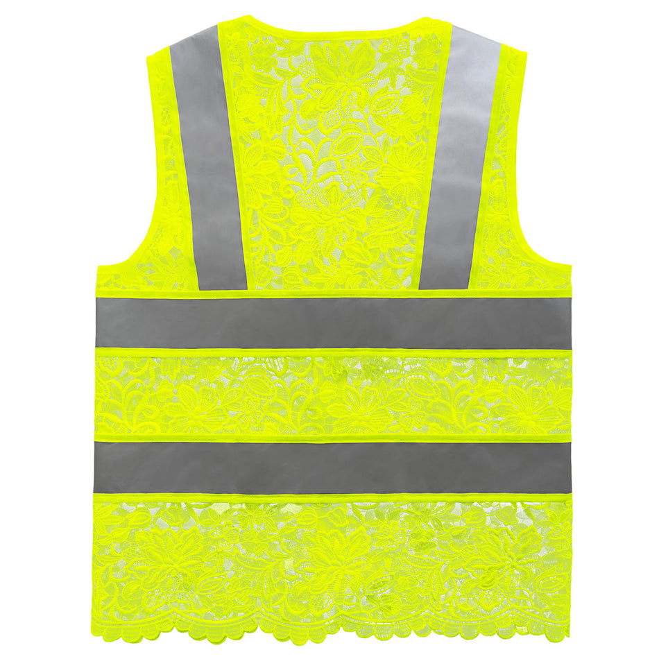 Lace-Mesh Safety Vest, High Visibility Vest for Women (ANSI Class 2)