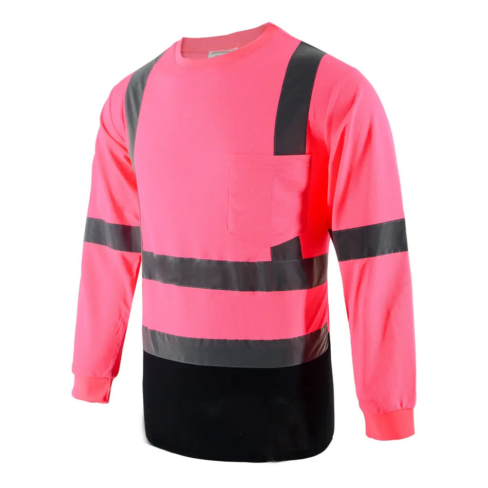 SMASYS Hi Vis Class 2 Reflective Safety Shirts, Long Sleeve with Chest Pocket SMASYS Store