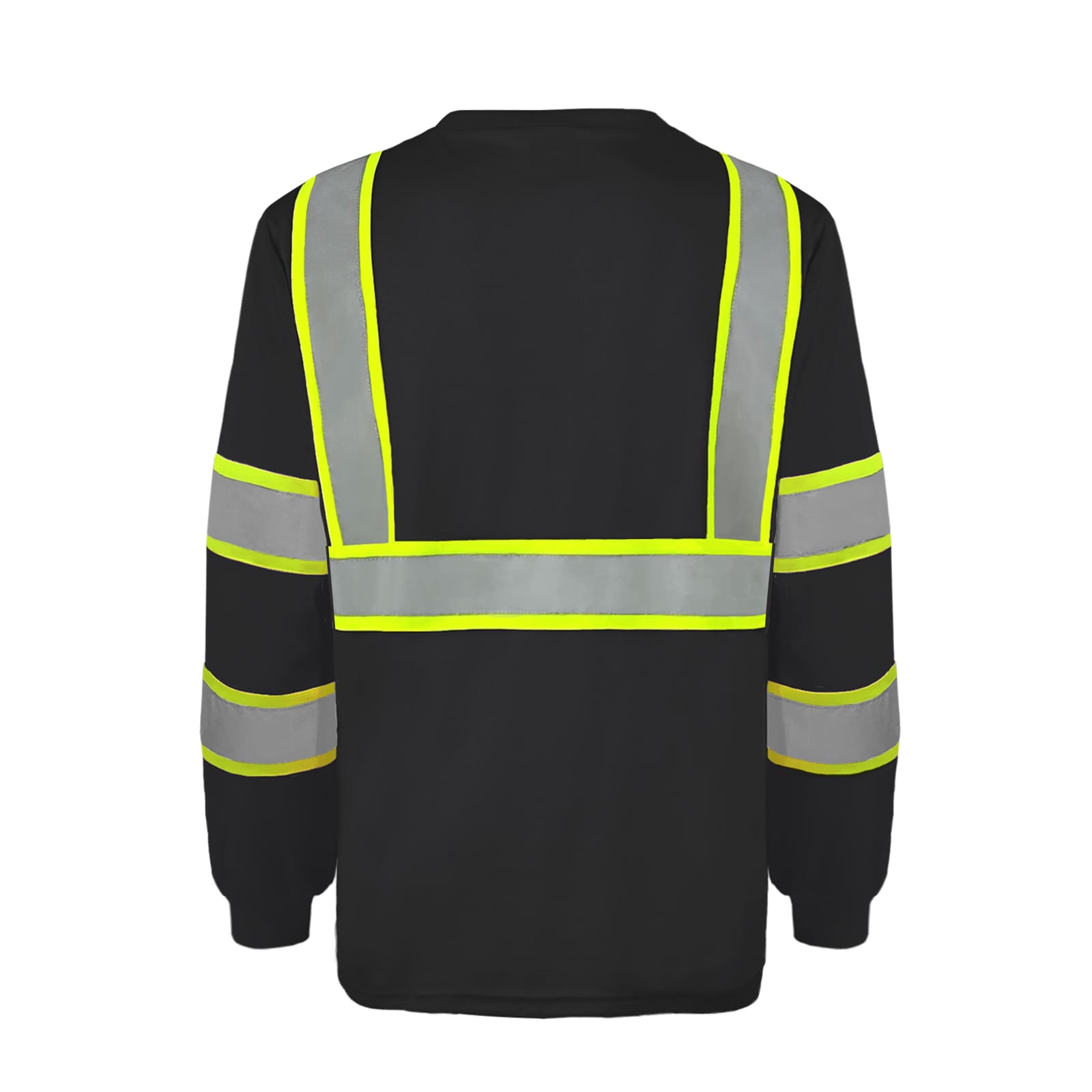 SMASYS Hi Vis Long Sleeve Safety Shirts Construction Dual-Tone Reflective Strips with Chest Pocket