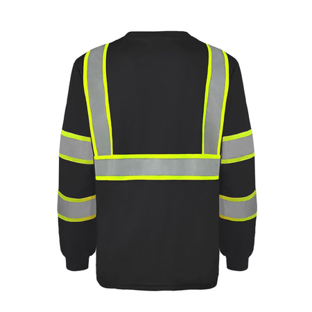 SMASYS Hi Vis Long Sleeve Safety Shirts Construction Dual-Tone Reflective Strips with Chest Pocket