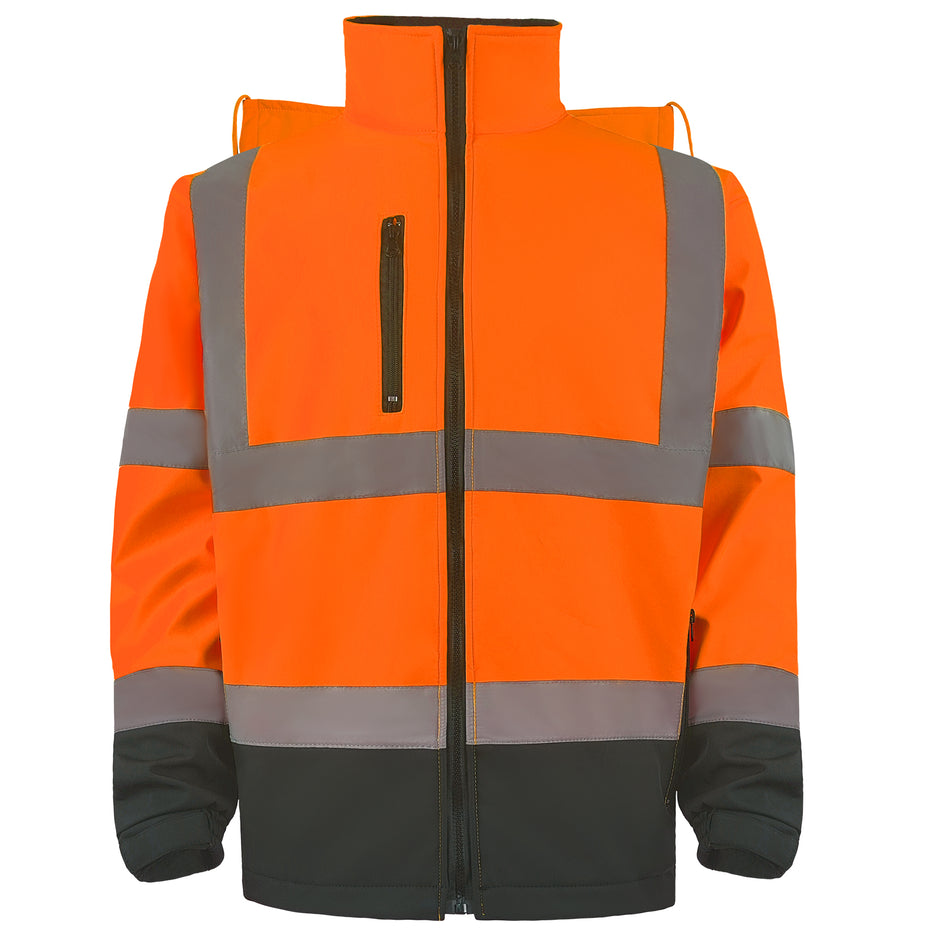 SMASYS Safety Reflective Stripe Softshell Hivis Jacket