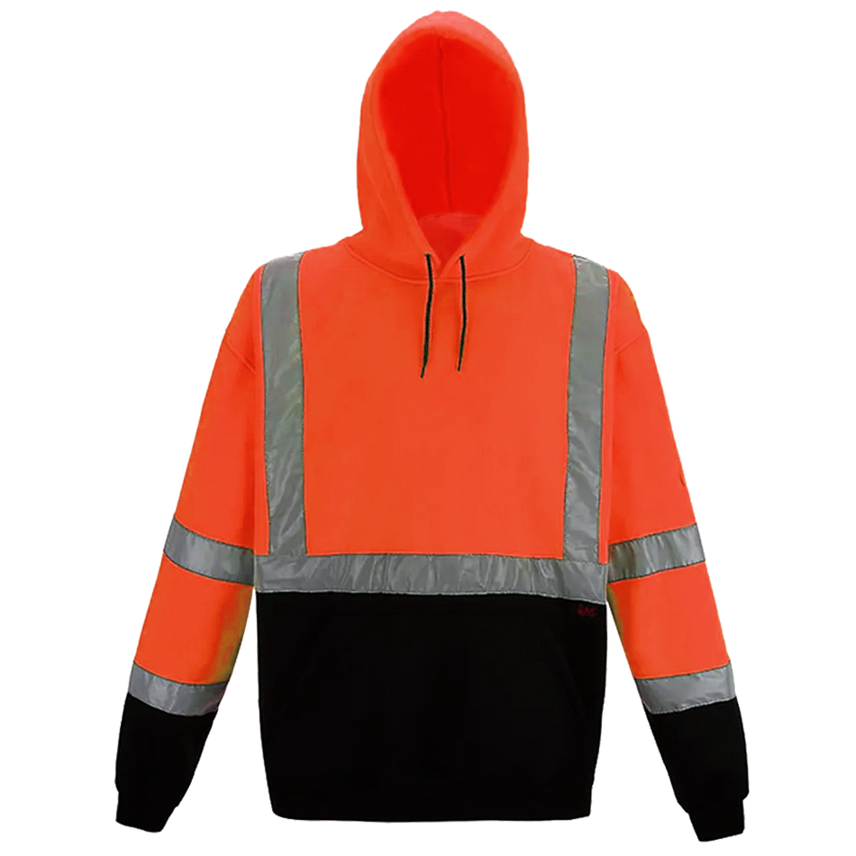 SMASYS Hi Vis Hoodie, ANSI Class 2 Safety Reflective Sweatshirt with Hood