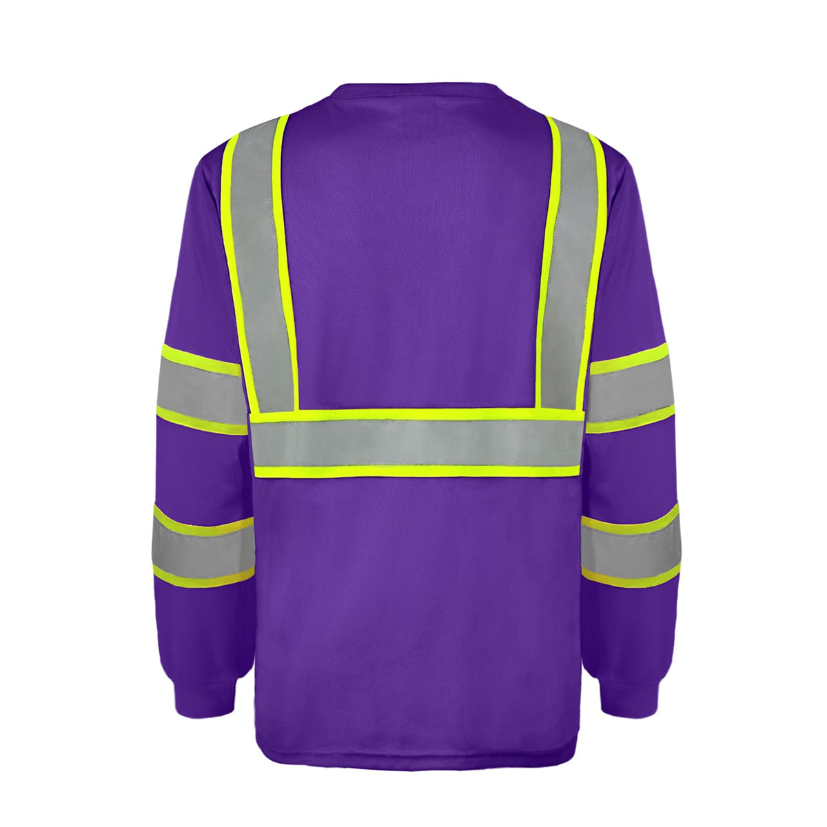 SMASYS Hi Vis Long Sleeve Safety Shirts Construction Dual-Tone Reflective Strips with Chest Pocket