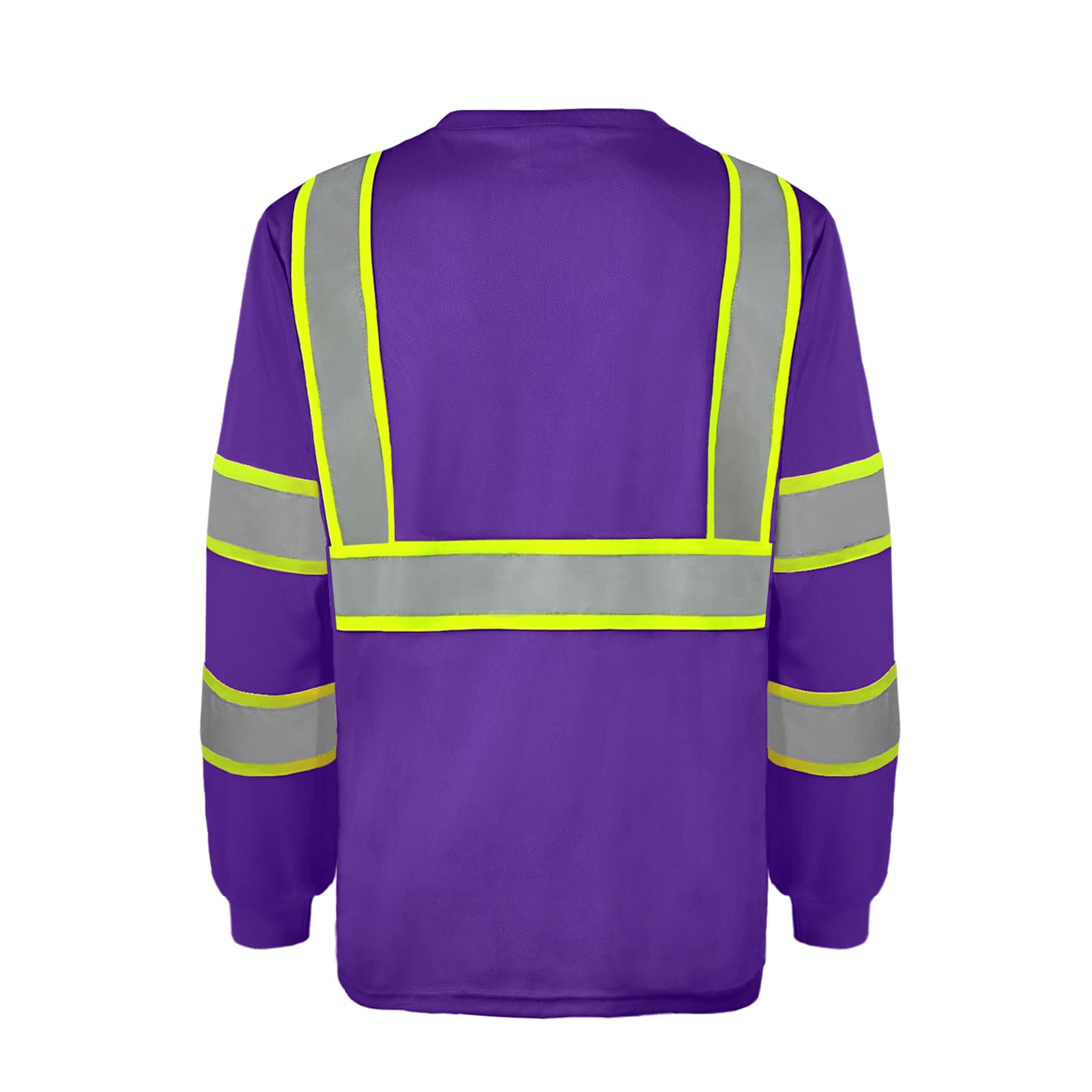 SMASYS Hi Vis Long Sleeve Safety Shirts Construction Dual-Tone Reflective Strips with Chest Pocket