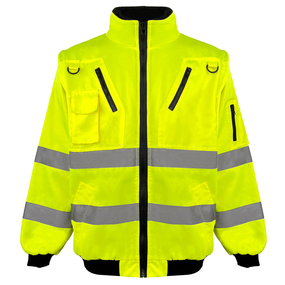 SMASYS 2 in 1 High Visibility Jacket Type R Class 2 Safety Jacket With Fleece Liner