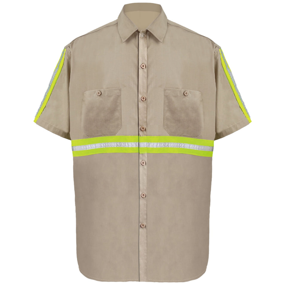 SMASYS Men's Enhanced Visibility Industrial Work Shirt, Button Up Safety Shirts
