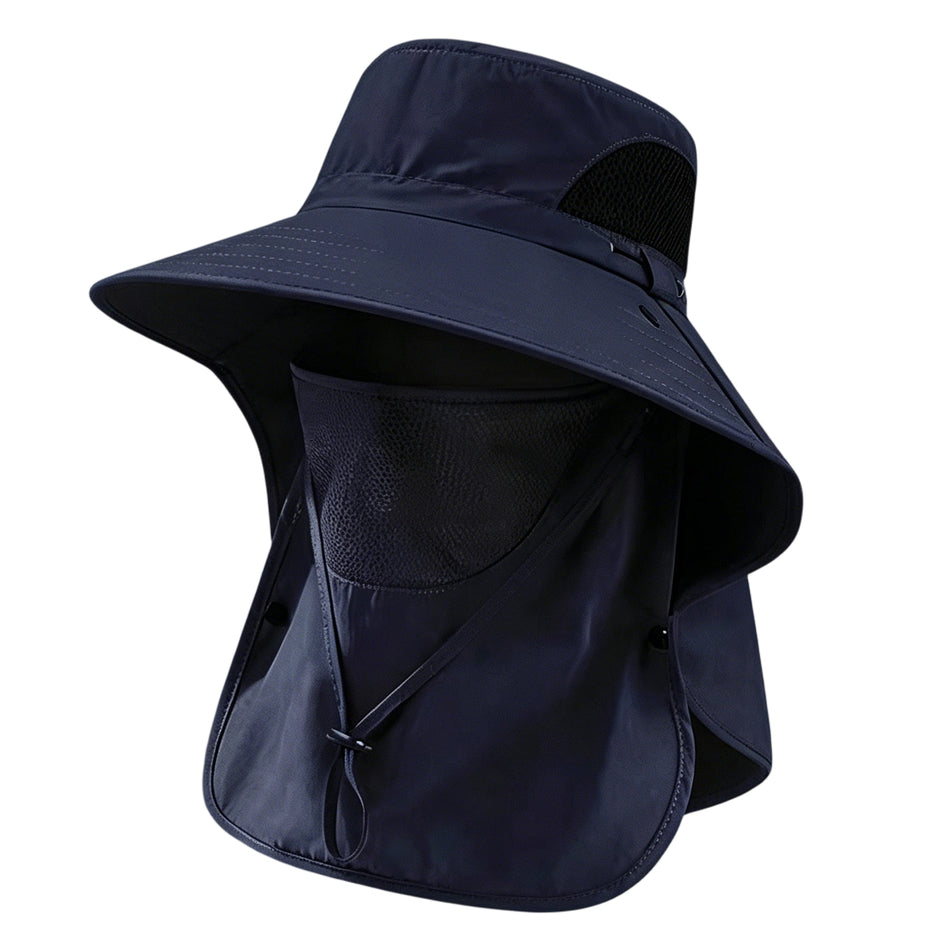 SMASYS Outdoor Wide Brim Fishing Hat,UPF 50+ Sun Protection Cap with Face Neck Flap
