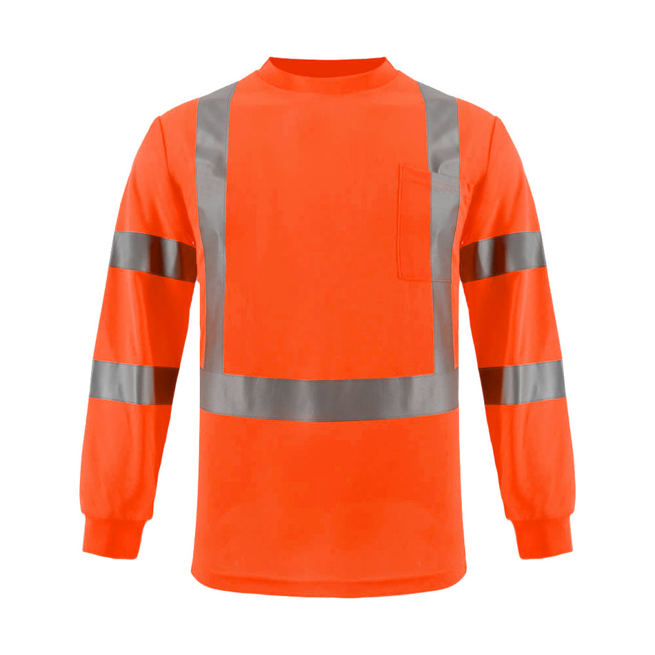 Camisas de seguridad reflectantes SMASYS de alta visibilidad clase 3, manga larga con bolsillo