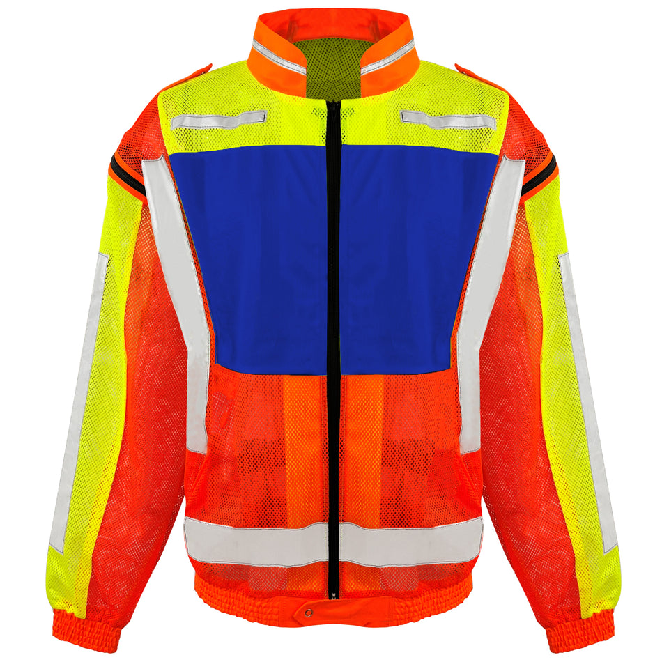 SMASYS Hi Viz Mesh Long Sleeve Vest with Zipper