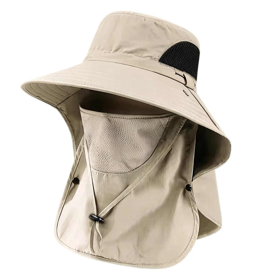 SMASYS Outdoor Wide Brim Fishing Hat,UPF 50+ Sun Protection Cap with Face Neck Flap