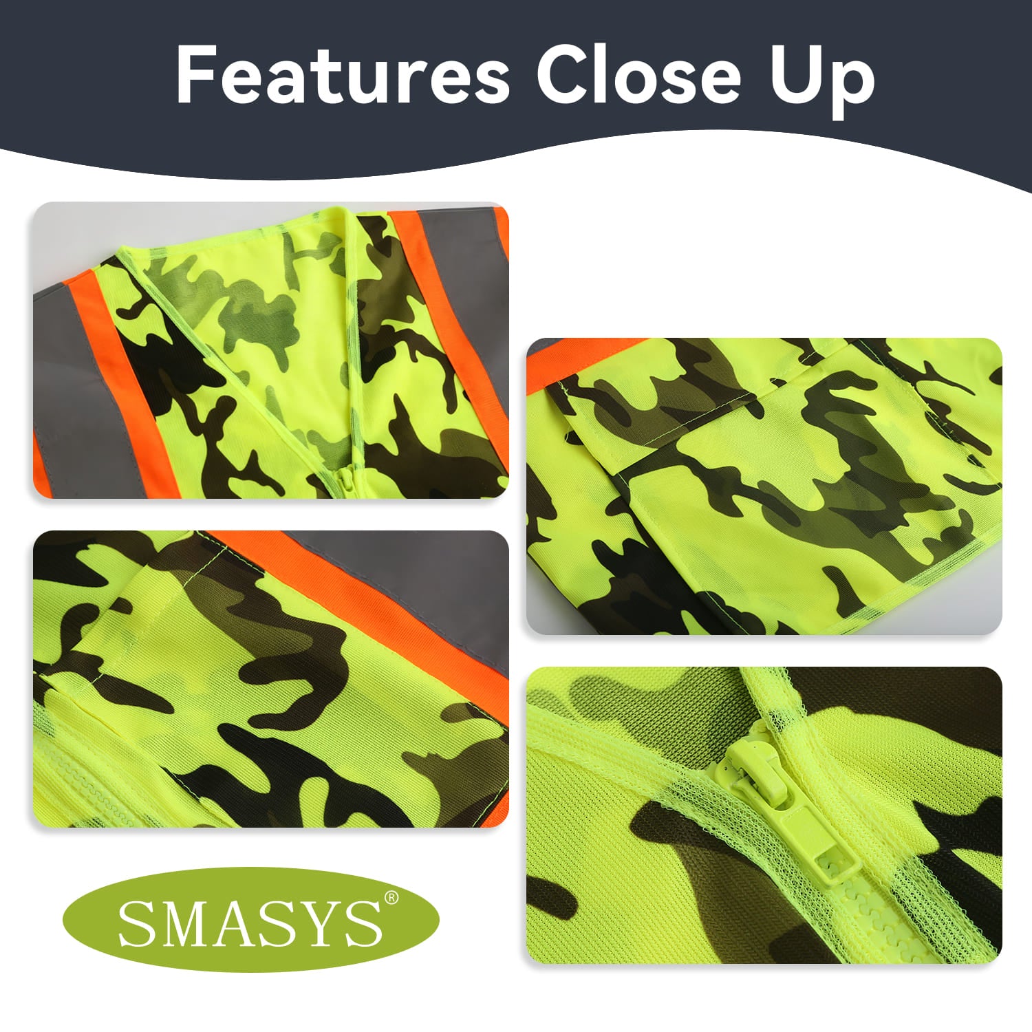 SMASYS Camouflage Safety Vest, Hunting Vest with Multi Pockets