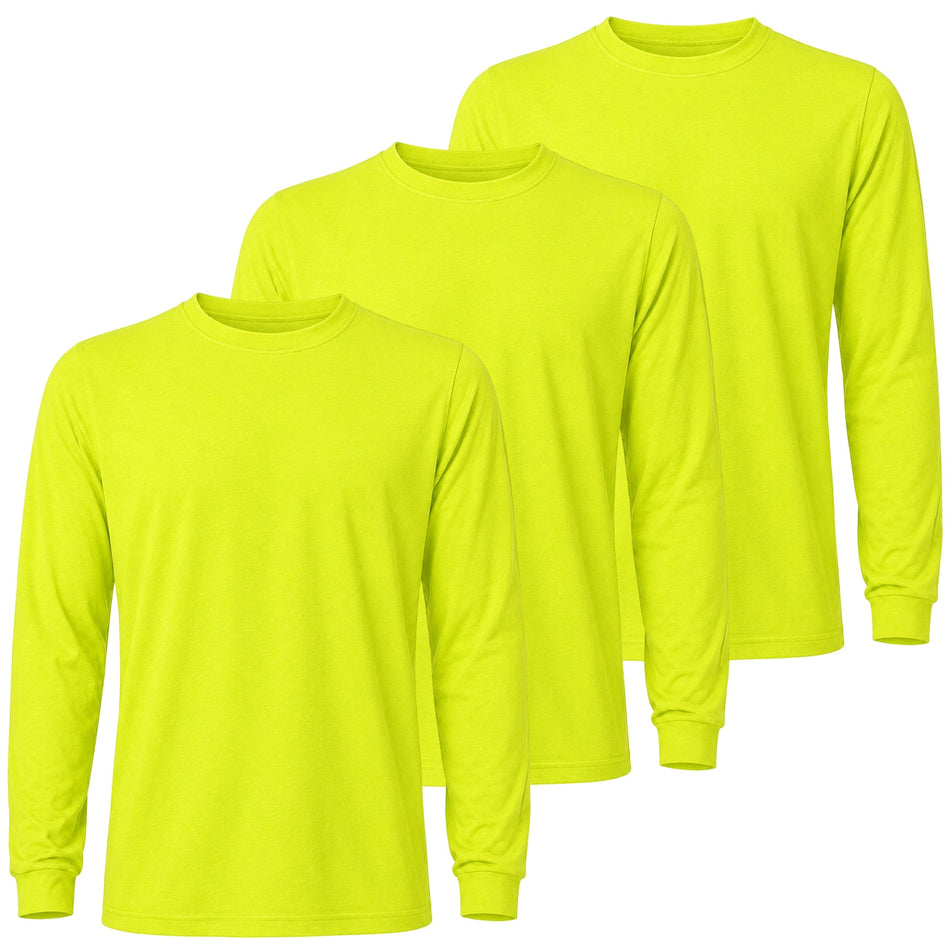 SMASYS 3PCS TC Polyester Cotton Hi Vis Shirts, UPF 30 Sun Protection Shirts for Men