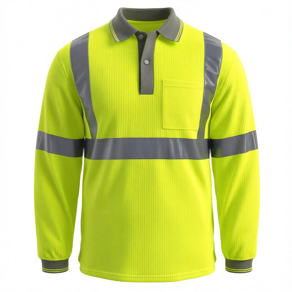 SMASYS High Visibility Yellow Safety Shirt, Fahion Reflective Polo Shirt
