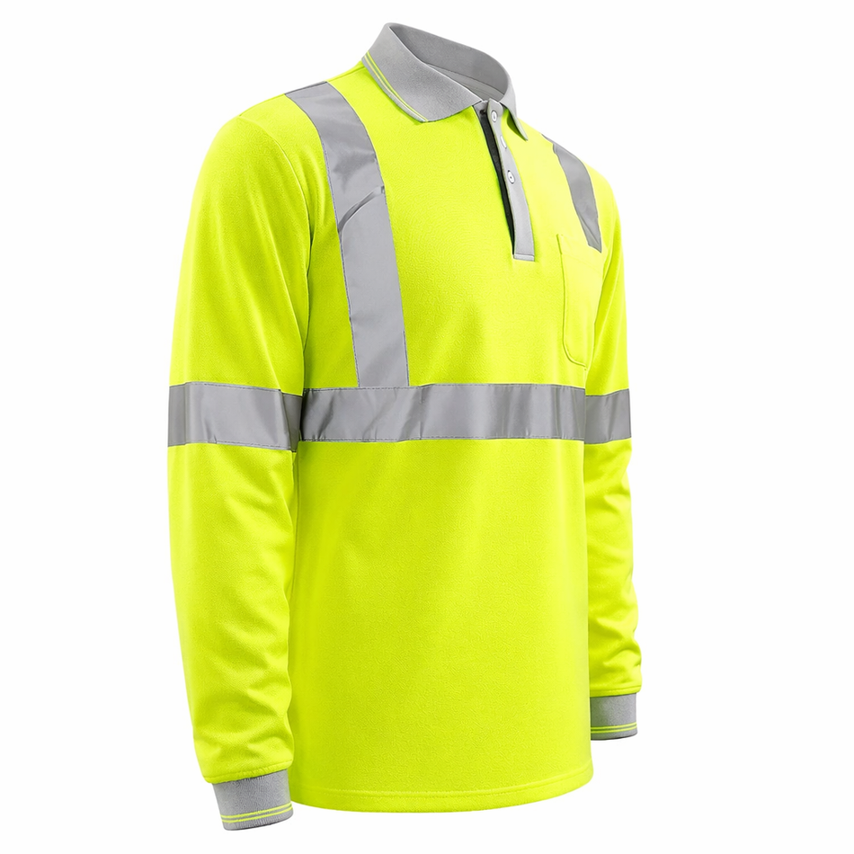 SMASYS High Visibility Yellow Safety Shirt, Fahion Reflective Polo Shirt