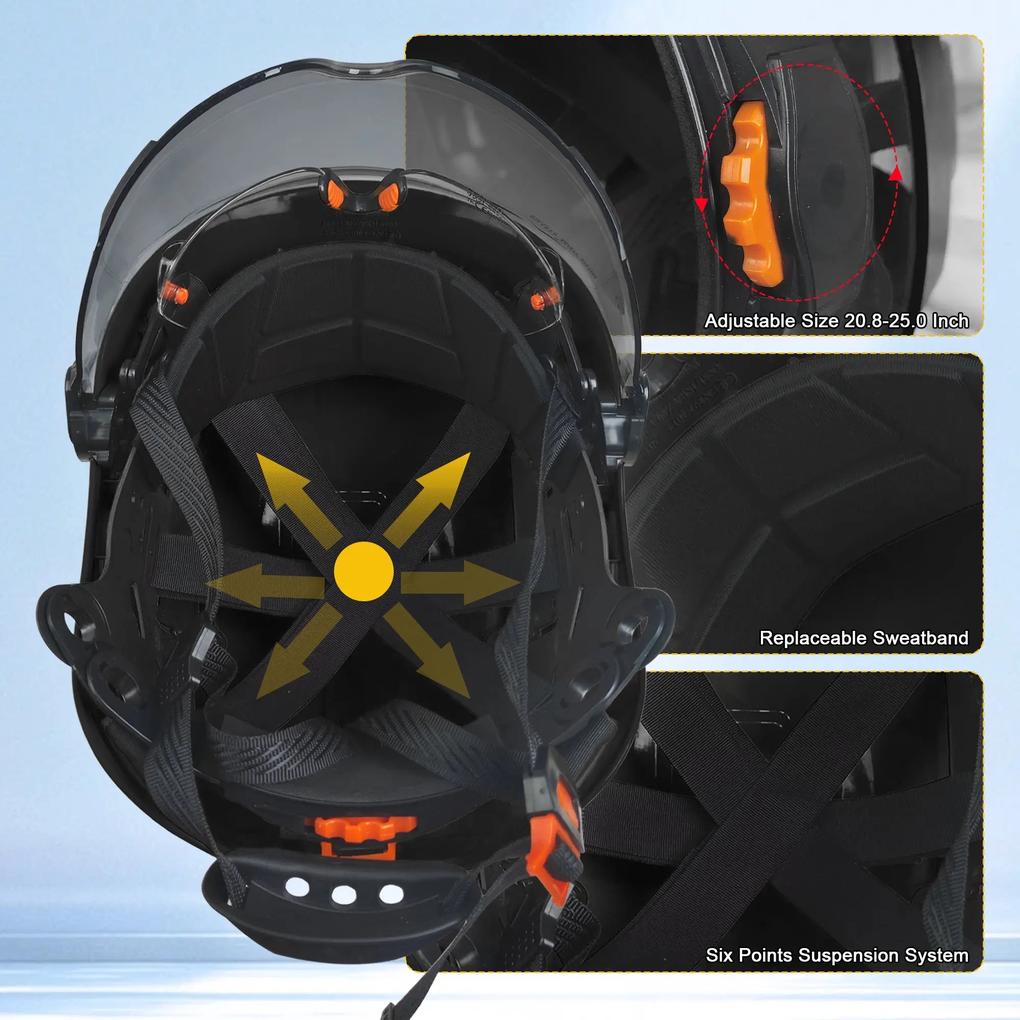 SMASYS Safety Hard Hat with Visor, Adjustable Construction Helmet