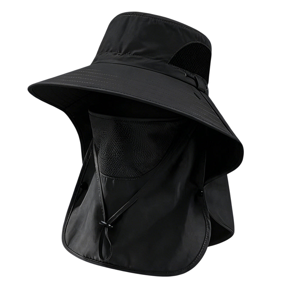 SMASYS Outdoor Wide Brim Fishing Hat,UPF 50+ Sun Protection Cap with Face Neck Flap