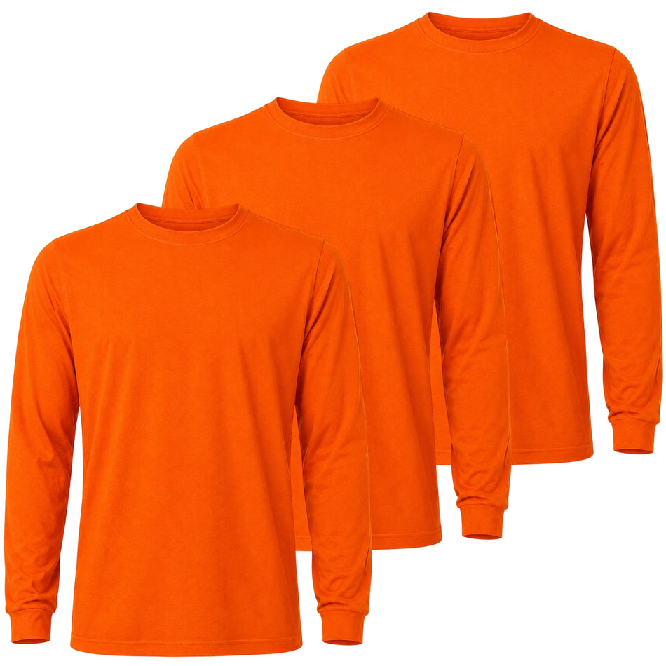 SMASYS 3PCS TC Polyester Cotton Hi Vis Shirts, UPF 30 Sun Protection Shirts for Men