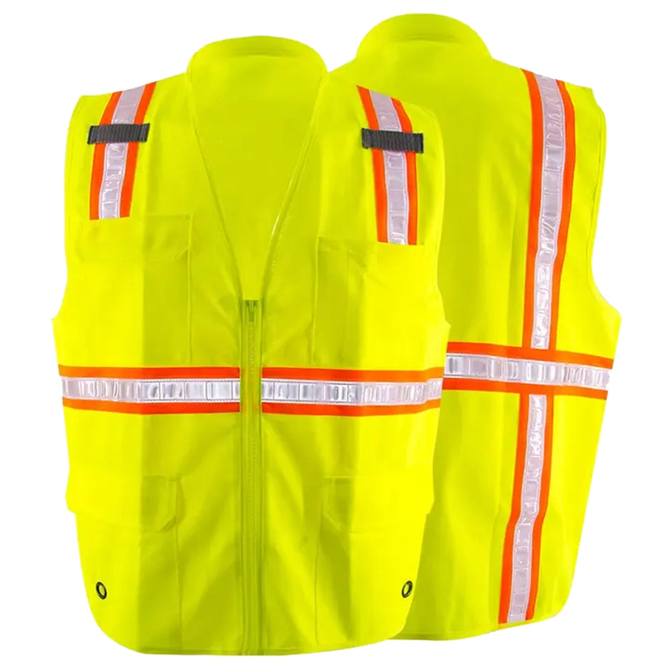 SMASYS HiVis Reflective Contrast Knitting Safety Vest 4 Pockets