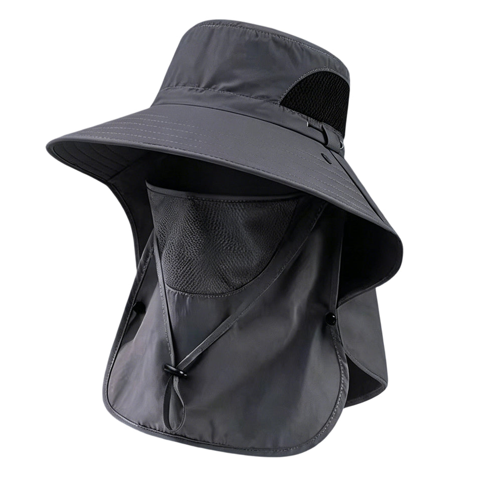 SMASYS Outdoor Wide Brim Fishing Hat,UPF 50+ Sun Protection Cap with Face Neck Flap