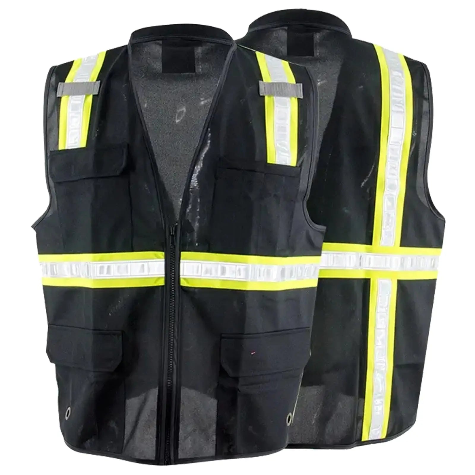 SMASYS HiVis Reflective Contrast Knitting Safety Vest 4 Pockets