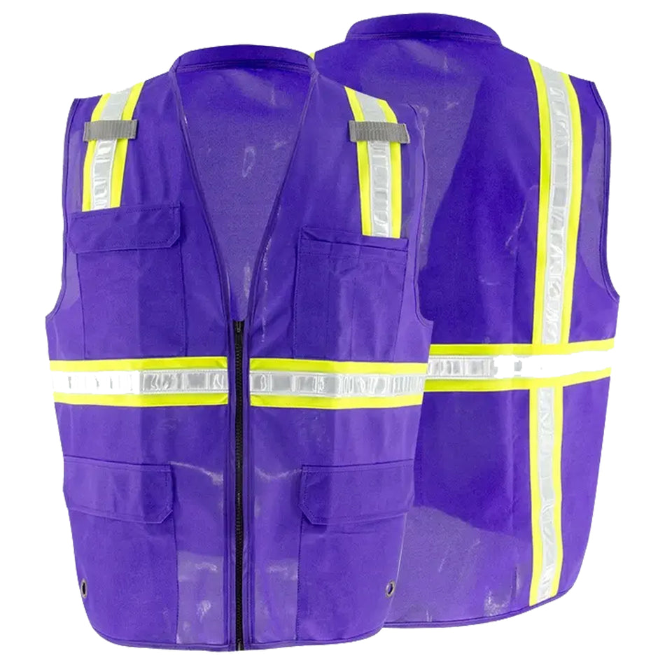 SMASYS HiVis Reflective Contrast Knitting Safety Vest 4 Pockets