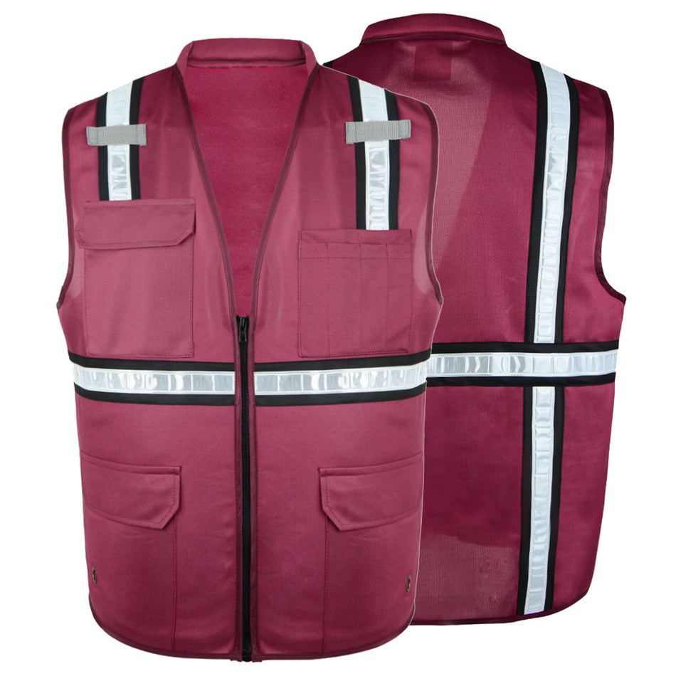 SMASYS HiVis Reflective Contrast Knitting Safety Vest 4 Pockets