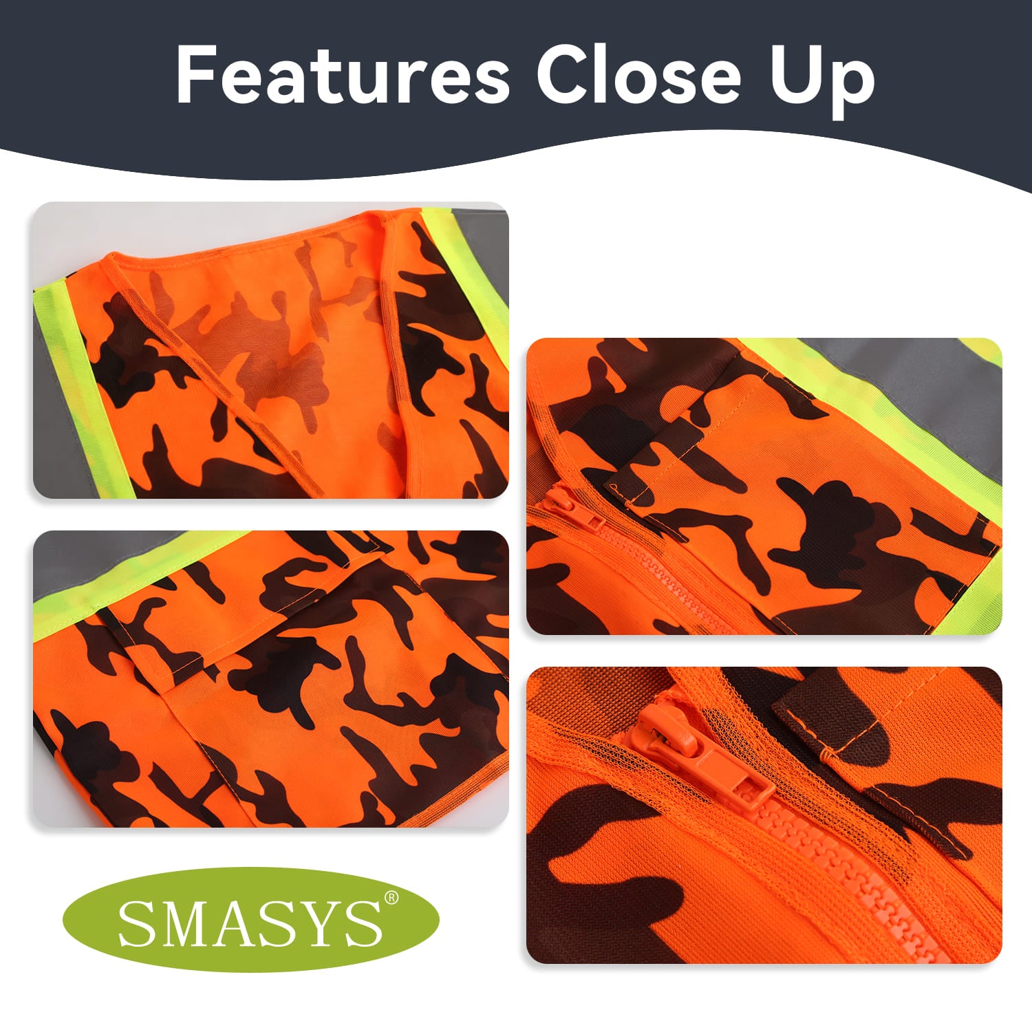SMASYS Camouflage Safety Vest, Hunting Vest with Multi Pockets
