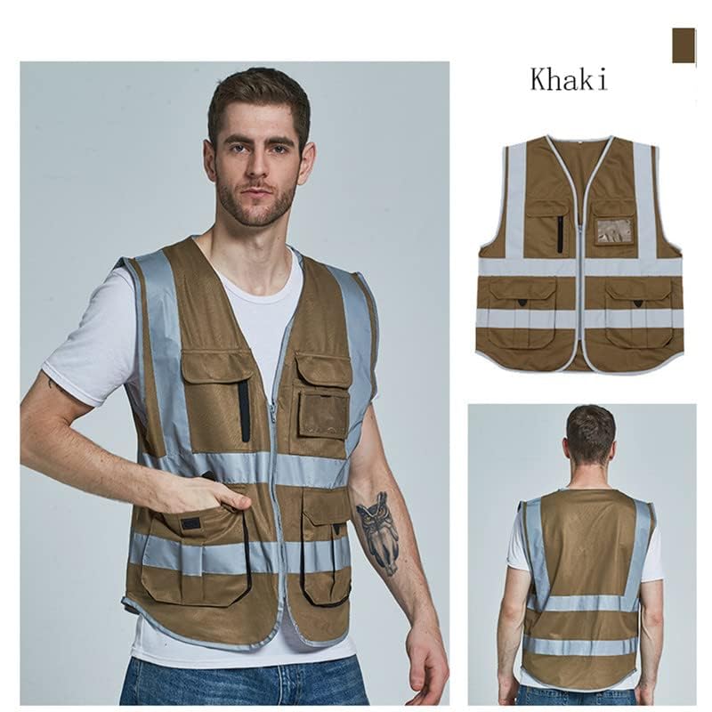 SMASYS Classic High Visibility Reflective Safety Vest with Multi Pockets