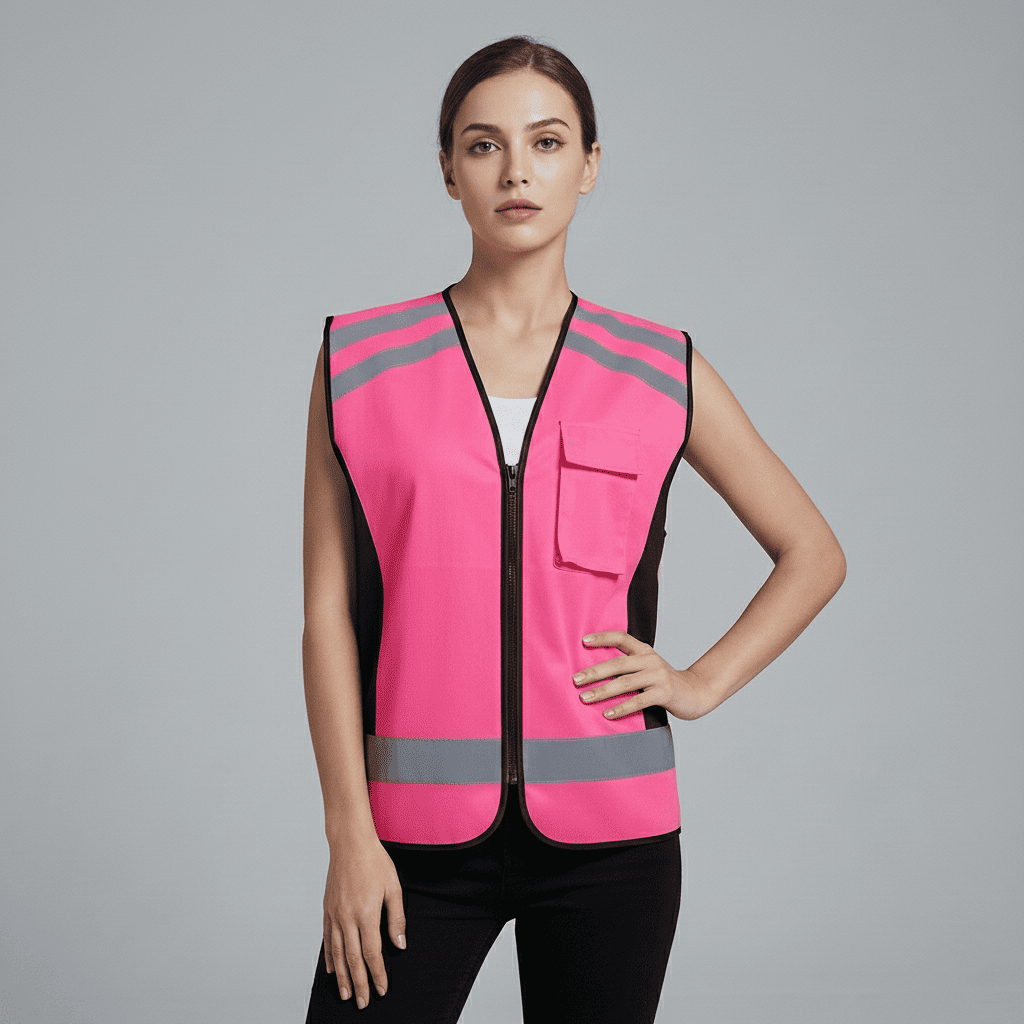 SMASYS High Visibility Pink Safety Reflective Vest for Women SMASYS High Visibility Pink Safety Reflective Vest for Women
