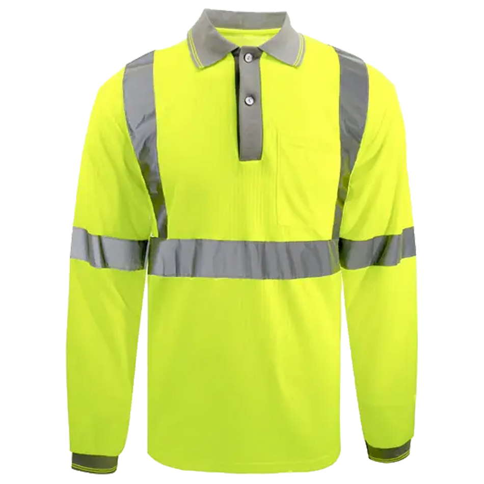 SMASYS Drop Needle Fabric Yellow Safety Polo Shirt