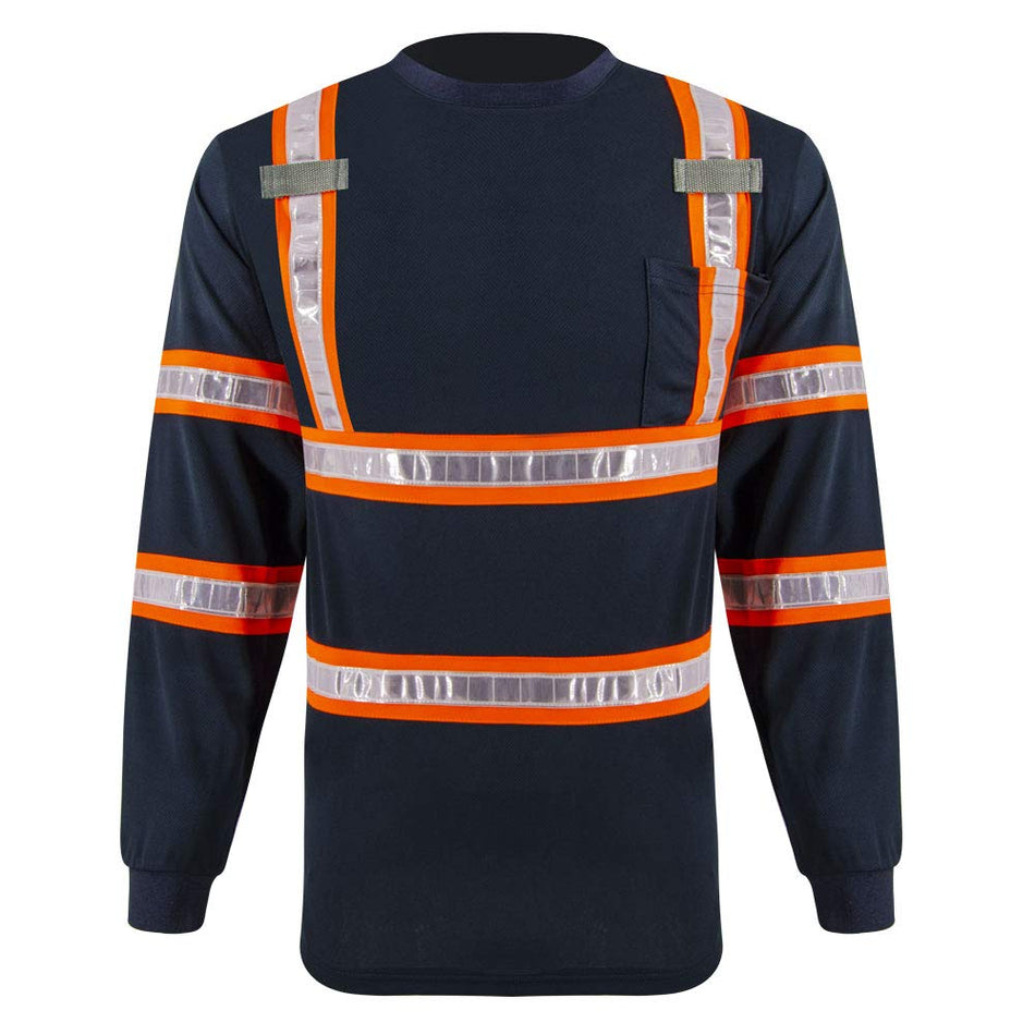 SMASYS High Visibility Safety Shirts Long Sleeve  Reflective Work Shirts