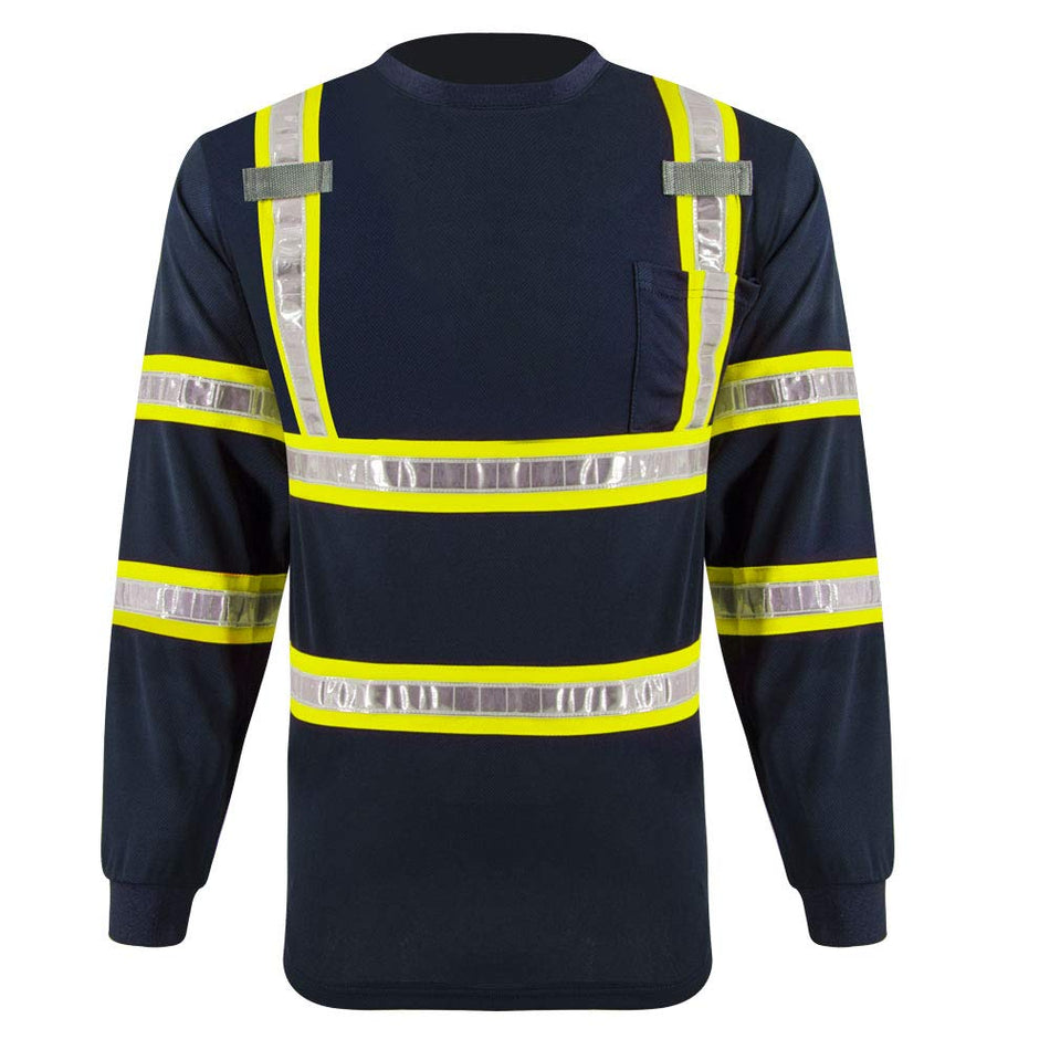 SMASYS High Visibility Safety Shirts Long Sleeve  Reflective Work Shirts
