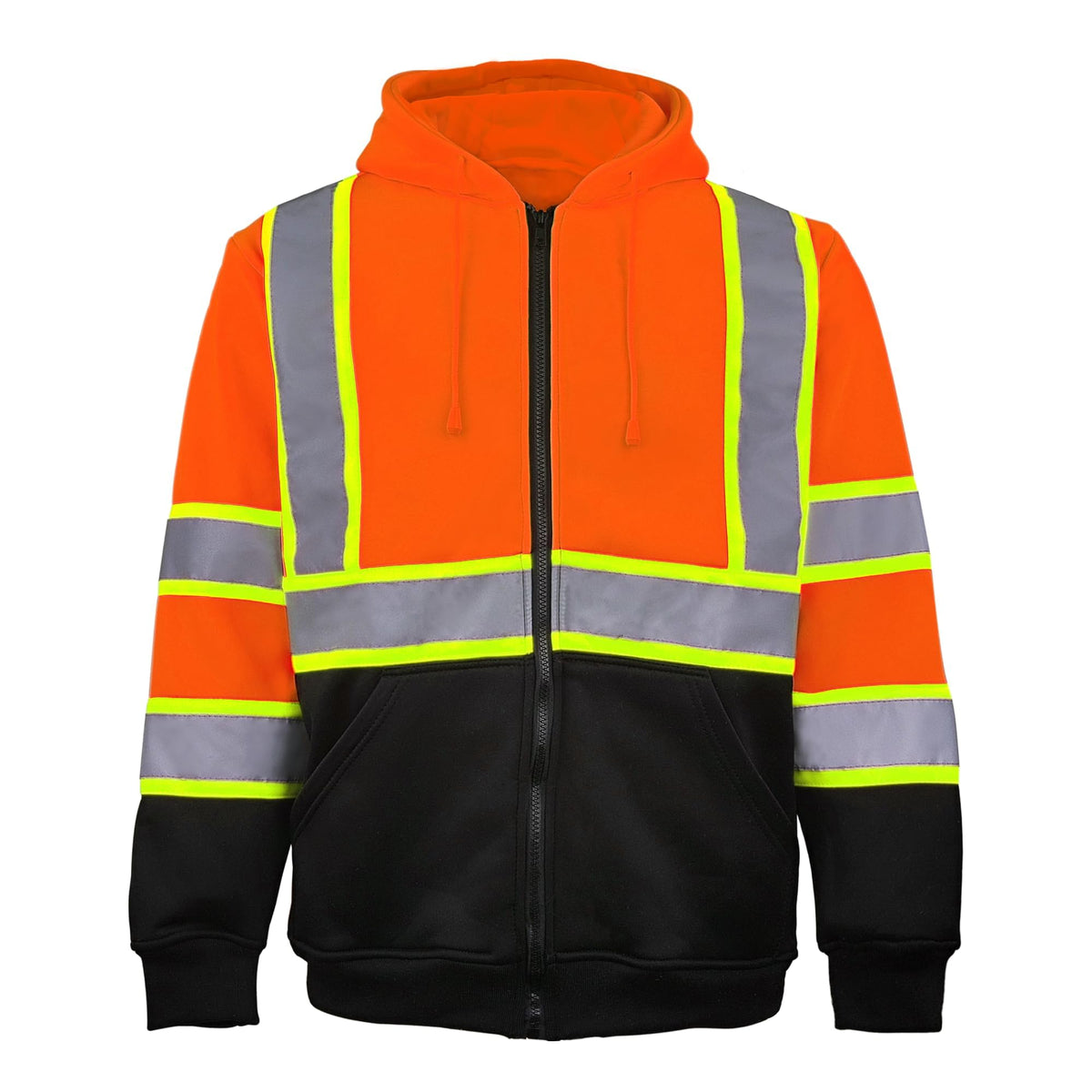 SMASYS Warm Fleece High Visibility Reflective Strips Black Hoodie SMASYS Store