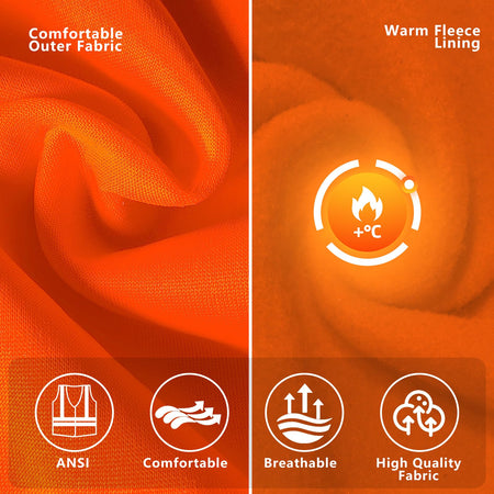 SMASYS Warm Fleece High Visibility Reflective Strips Black Hoodie SMASYS Store