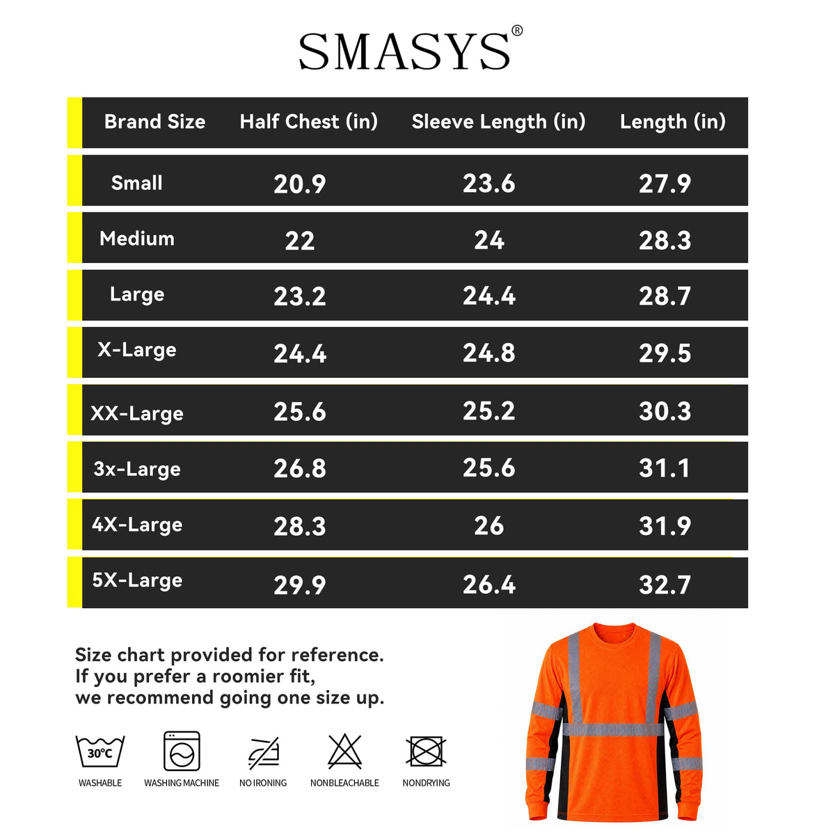 SMASYS Safety Shirts with Silver Slanted Carving Reflective Tape