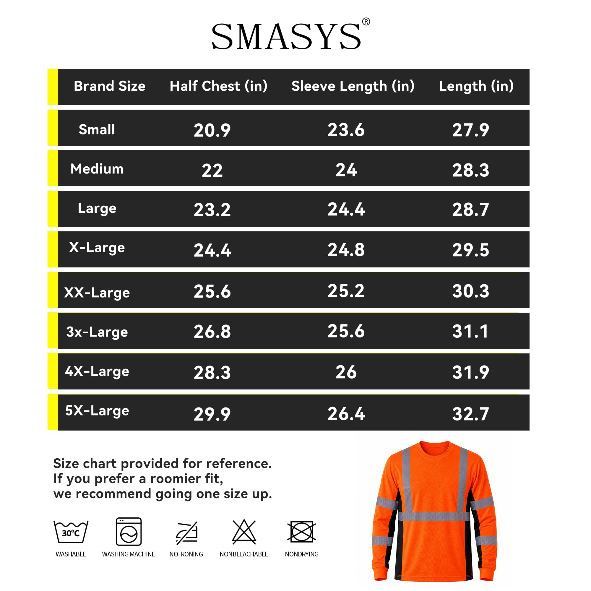 SMASYS Safety Shirts with Silver Slanted Carving Reflective Tape