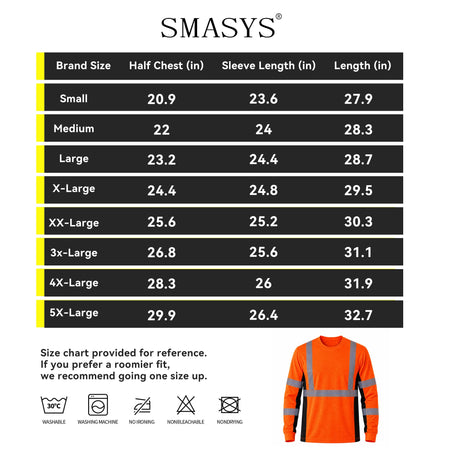 SMASYS Safety Shirts with Silver Slanted Carving Reflective Tape