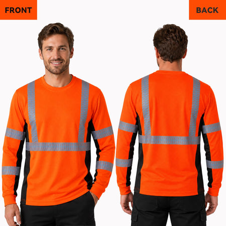 SMASYS Safety Shirts with Silver Slanted Carving Reflective Tape