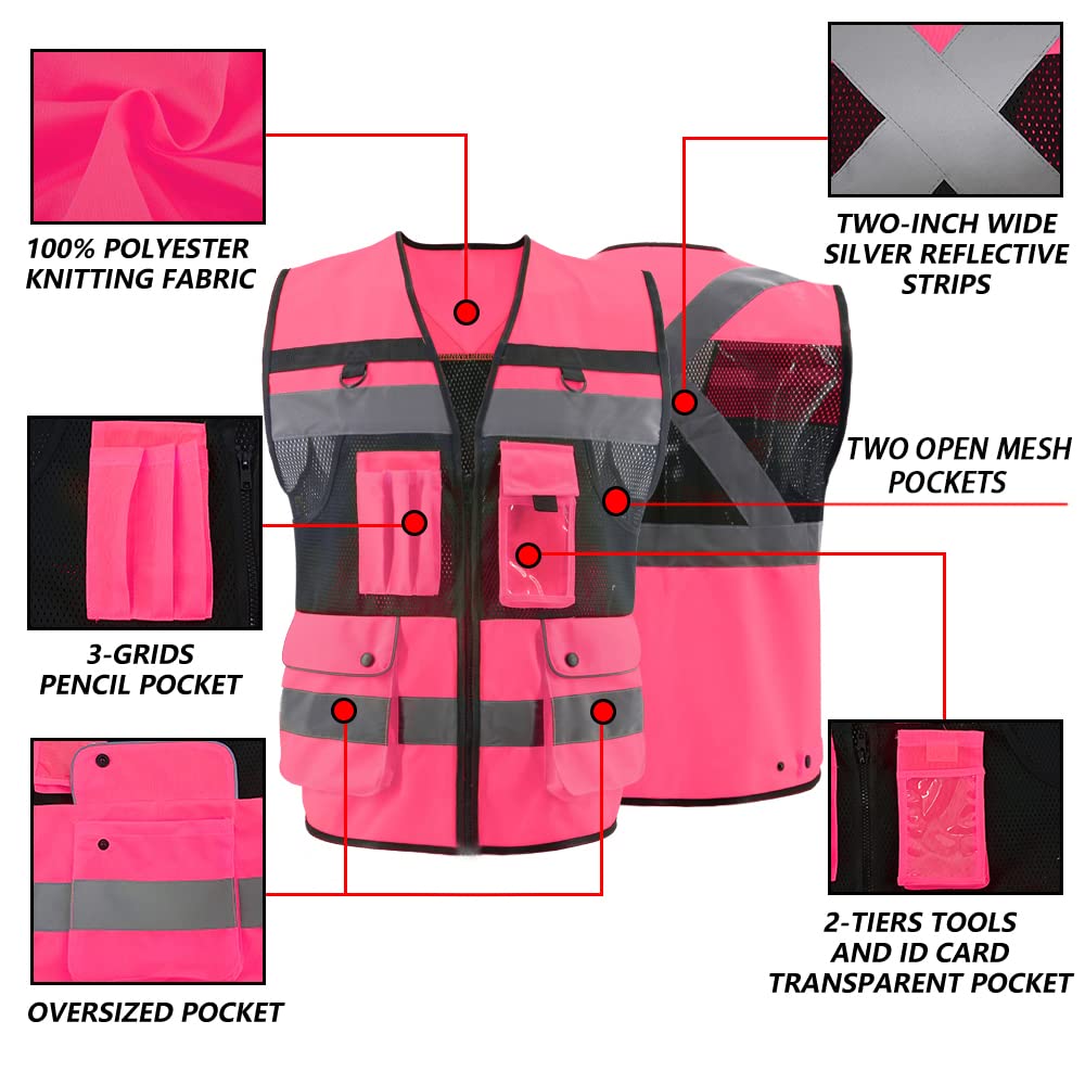 Details of a Pink safety vest 