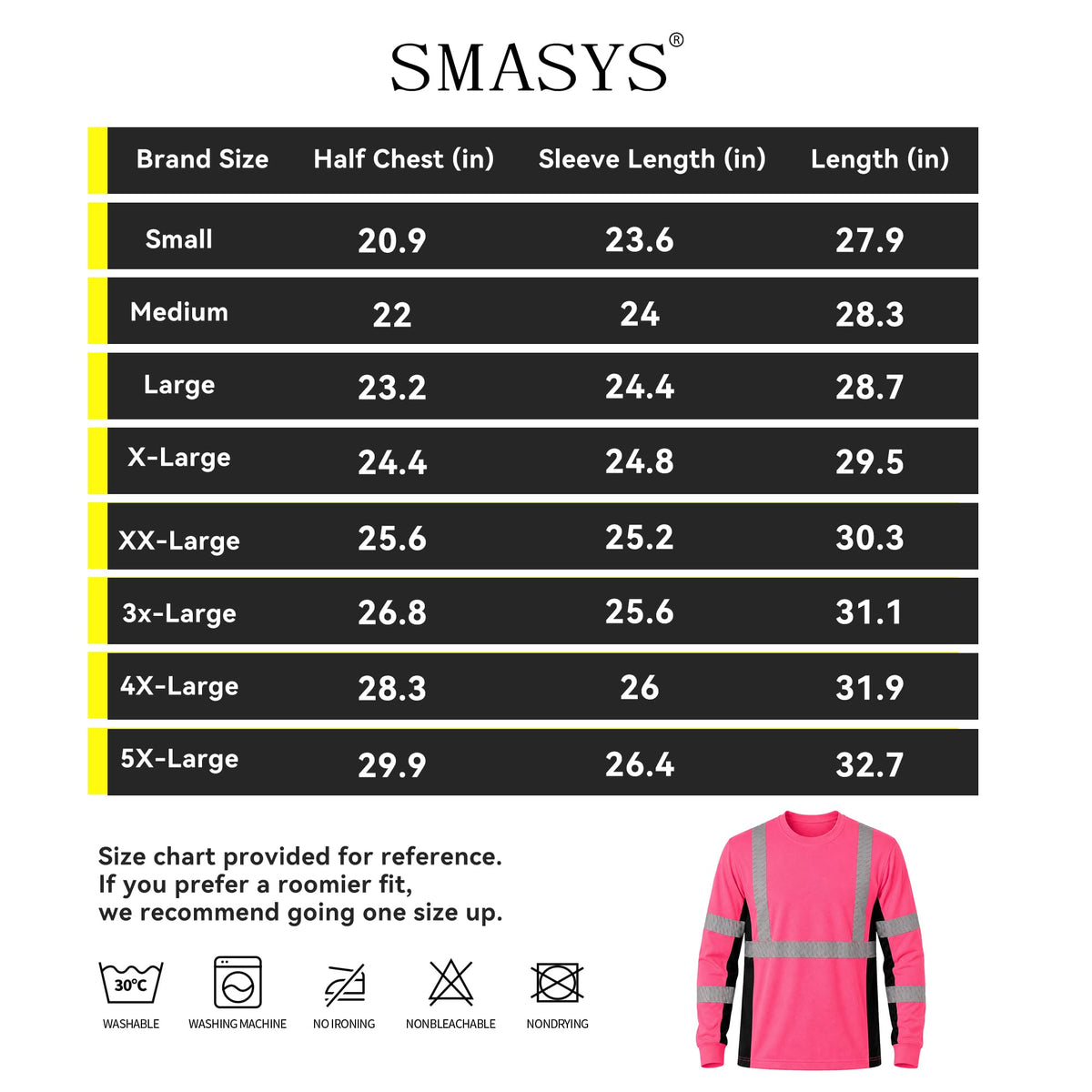 SMASYS Safety Shirts with Silver Slanted Carving Reflective Tape