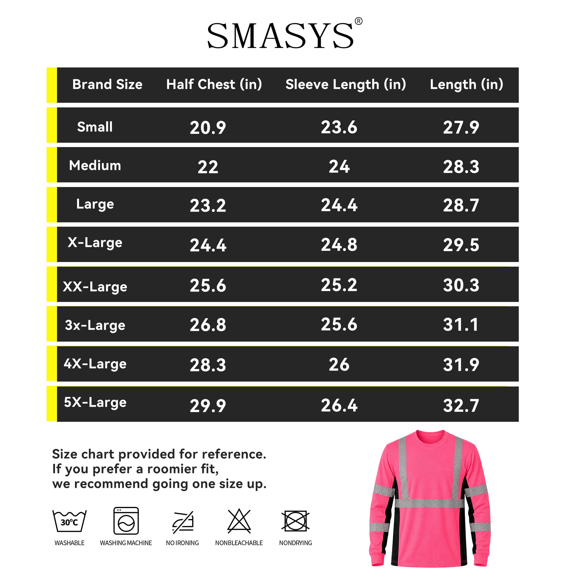SMASYS Safety Shirts with Silver Slanted Carving Reflective Tape
