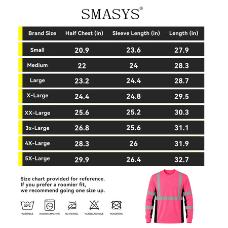 SMASYS Safety Shirts with Silver Slanted Carving Reflective Tape