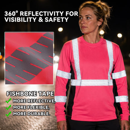 SMASYS Safety Shirts with Silver Slanted Carving Reflective Tape