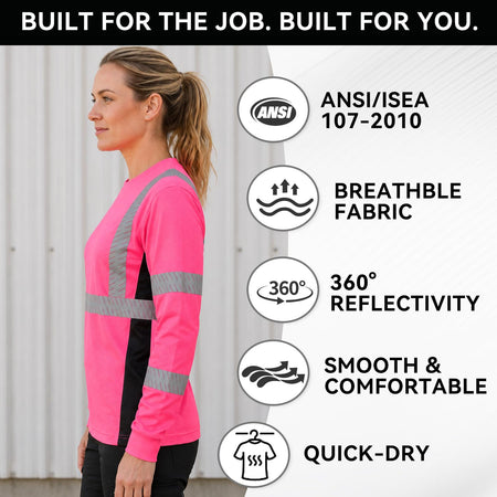 SMASYS Safety Shirts with Silver Slanted Carving Reflective Tape